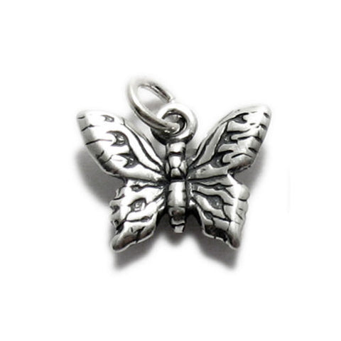 Butterfly in a Small Charm. Sterling Silver.