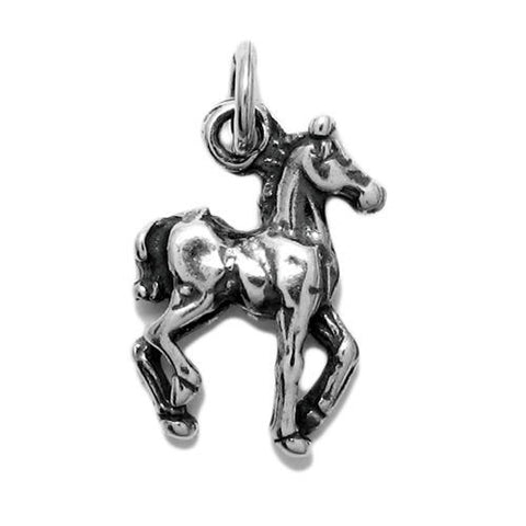 Horse in Trot Charm in Sterling Silver.