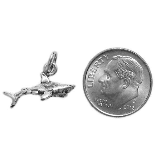 Shark Charm in 3D. Sterling Silver