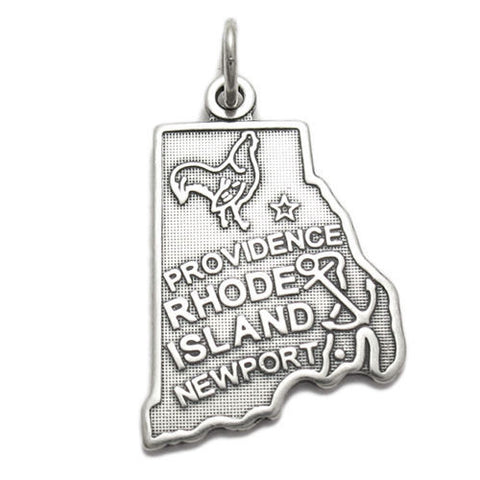 Rhode Island State Charm in Sterling Silver