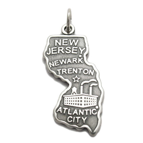 New Jersey State Charm in Sterling Silver