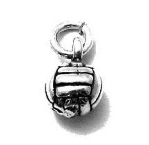 Volleyball Charm in 3D. Sterling Silver