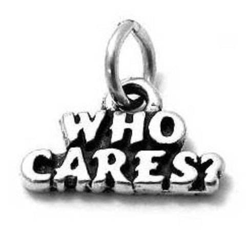 "Who Cares?" Charm in Sterling Silver
