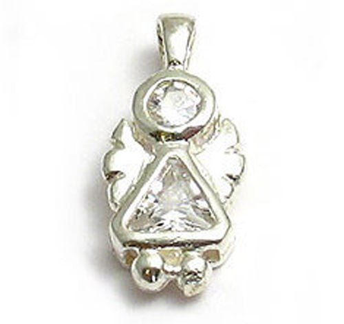 Colorful birthstone charms in the shape of an adorable angel. Wholesale Sterling Silver Charms. April.