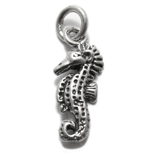 Seahorse Charm in 3D. Sterling Silver