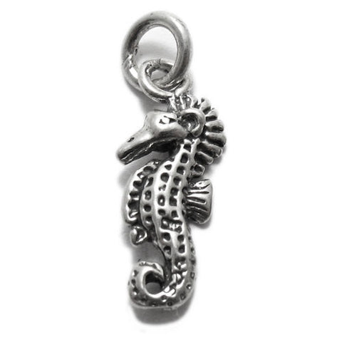 Seahorse Charm in 3D. Sterling Silver