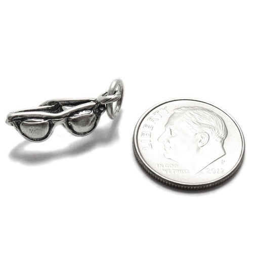 Sunglasses Charm in 3D. Sterling Silver