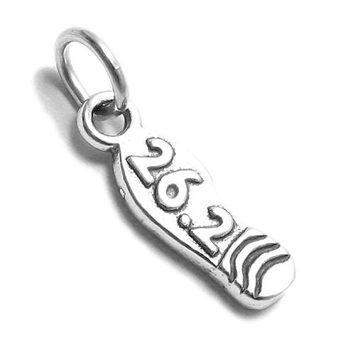 Marathon Footprint with "26.2" Charm in Sterling Silver