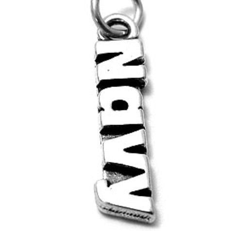 "Navy" Charm. Sterling Silver