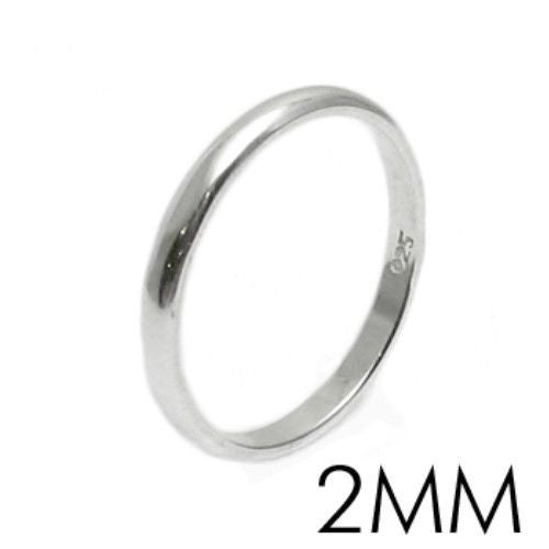 Plain Wedding Band Style Ring in Sterling Silver. Available in 8 Widths
