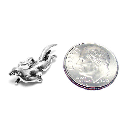 Seal Charm in 3D. Sterling Silver.