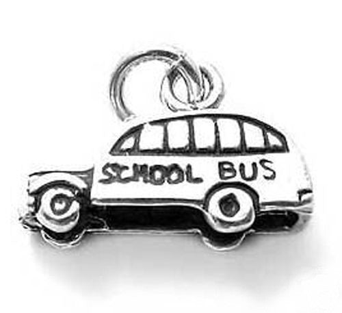 School Bus Charm in Sterling Silver