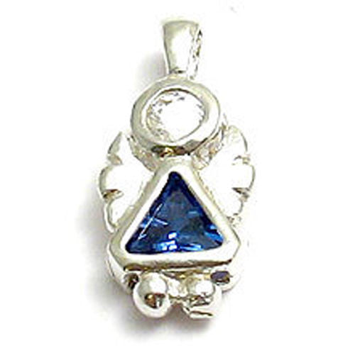 Colorful birthstone charms in the shape of an adorable angel. Wholesale Sterling Silver Charms. December.