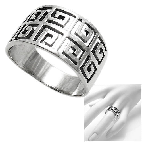 Double Greek Key Wholesale Sterling Silver Ring 925Express