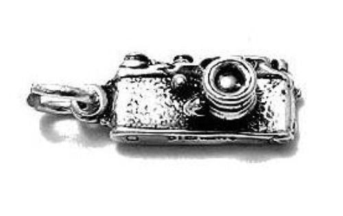 Retro 35mm Camera Charm. Sterling Silver