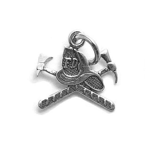 Firefighter Charm. Sterling Silver