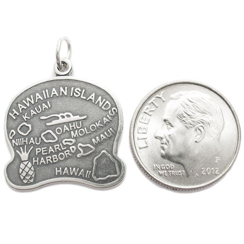 Hawaii State Charm in Sterling Silver