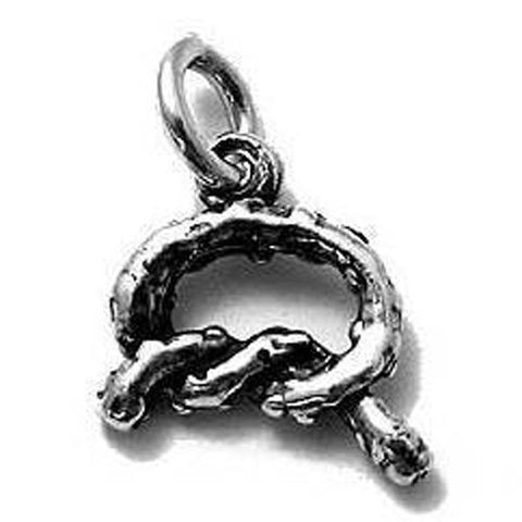 Pretzel Charm in 3D. Sterling Silver