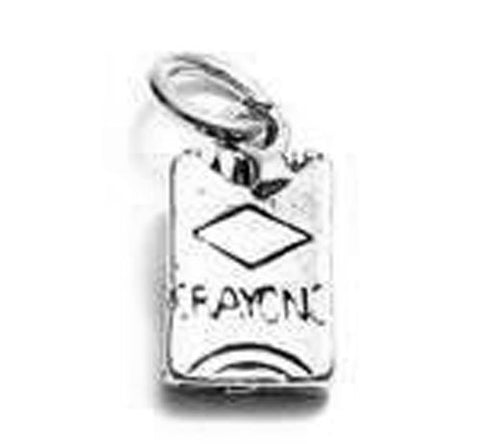 Box of Crayons Charm in 3D. Sterling Silver