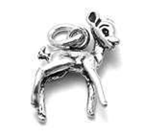 Fawn Charm in 3D. Sterling Silver.
