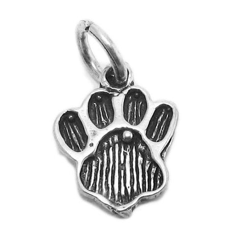 Tiger Paw Print Charm in Sterling Silver.