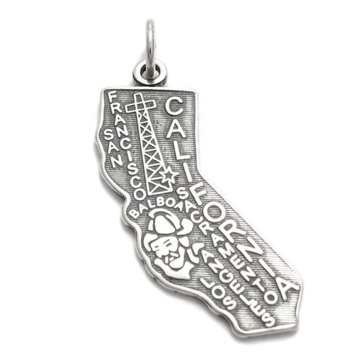 California State Charm in Sterling Silver