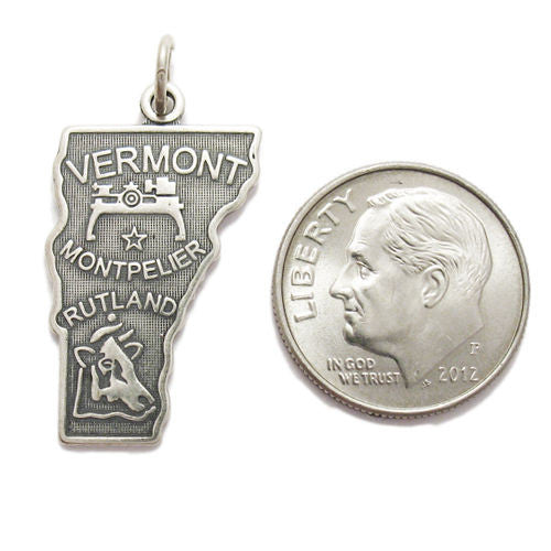 Vermont State Charm in Sterling Silver