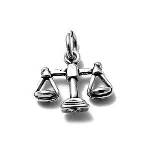 Scales of Justice Charm. Sterling Silver