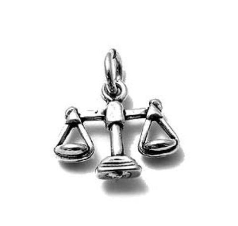 Scales of Justice Charm. Sterling Silver
