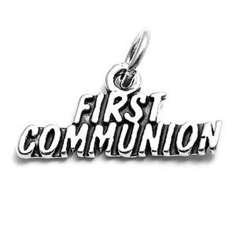 "First Communion" Charm in Sterling Silver