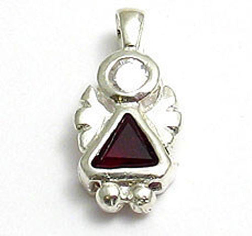 Colorful birthstone charms in the shape of an adorable angel. Wholesale Sterling Silver Charms. January.