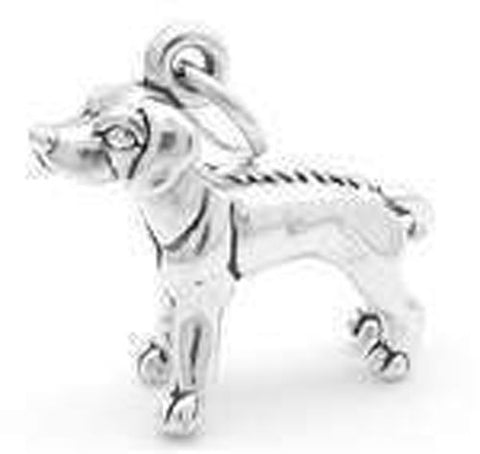 Rhodesian Ridgeback Dog Charm in 3D. Sterling Silver