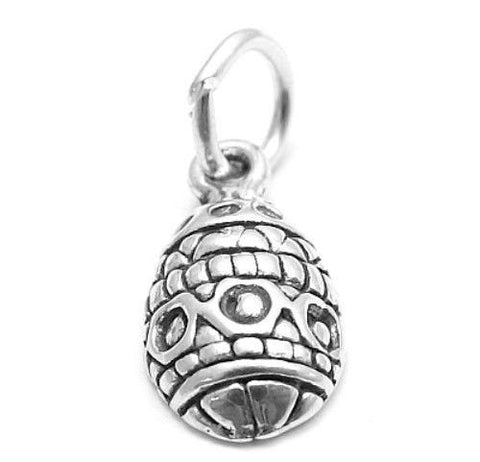 Easter Egg Charm. Sterling Silver