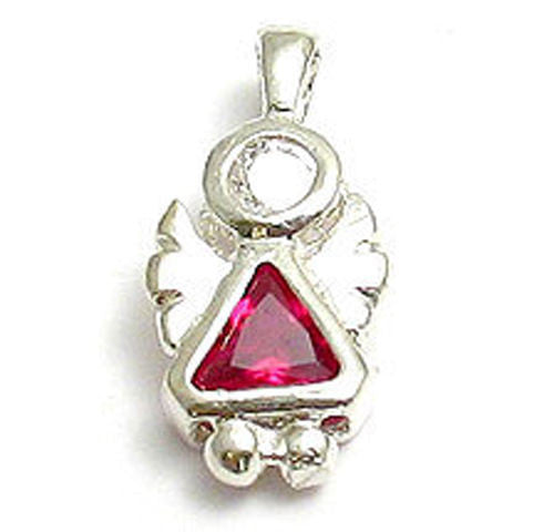 Colorful birthstone charms in the shape of an adorable angel. Wholesale Sterling Silver Charms. July.