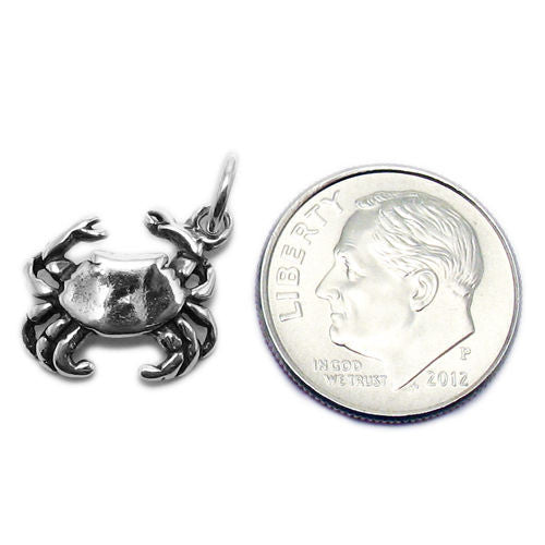 Crab Charm. Sterling Silver