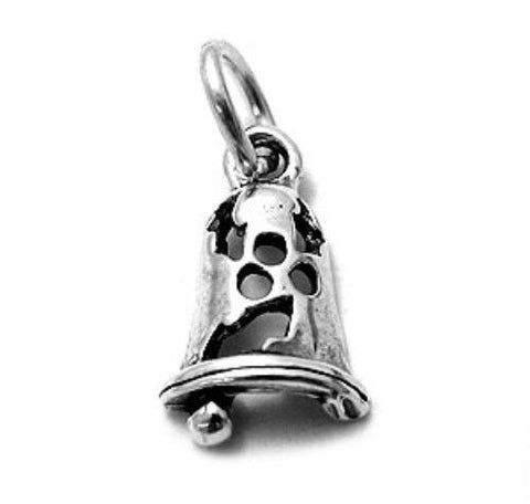 Holiday Bell Charm. Sterling Silver