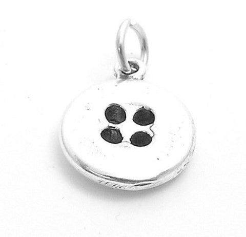 Button Charm. Sterling Silver