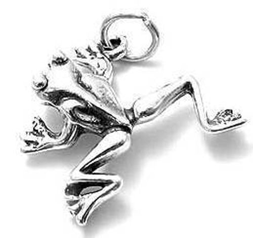 Frog Charm in 3D. Sterling Silver.