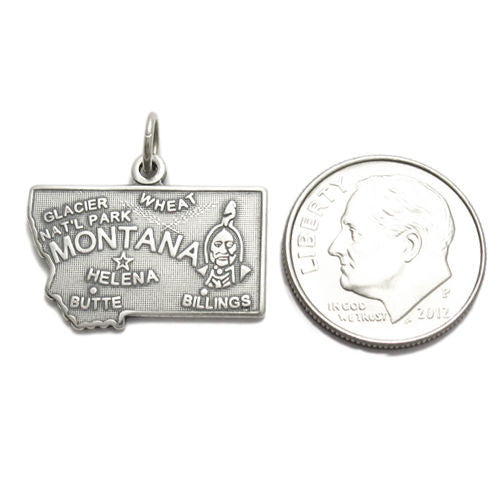 Montana State Charm in Sterling Silver