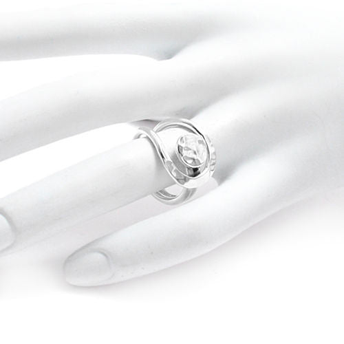 Moving curves and flowing lines trapping a button. Hammered Finish. Wholesale Sterling Silver Rings. On hand.