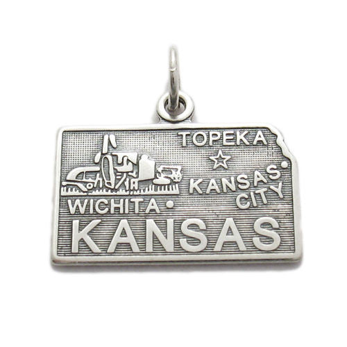 Kansas State Charm in Sterling Silver