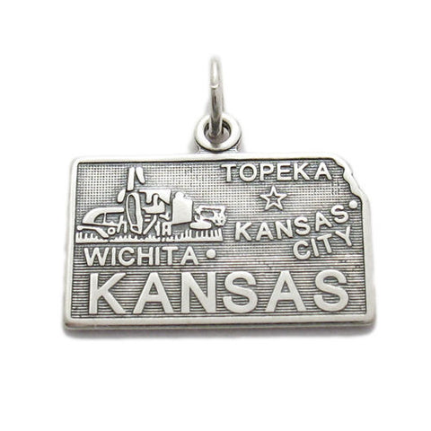 Kansas State Charm in Sterling Silver