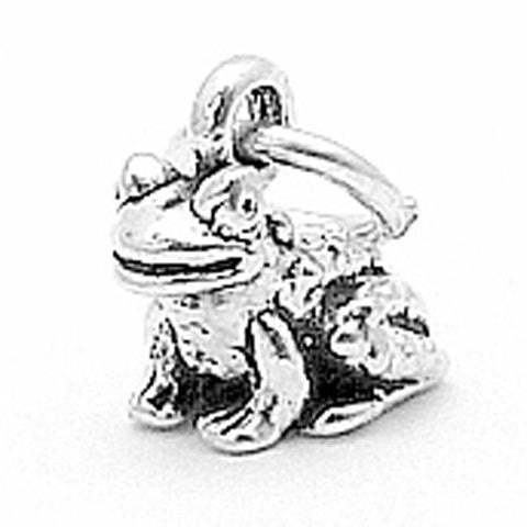 Frog Charm in 3D.  Sterling Silver.