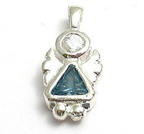 Colorful birthstone charms in the shape of an adorable angel. Wholesale Sterling Silver Charms. March