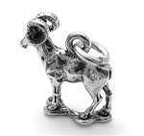 Ram Charm in 3D Sterling Silver.