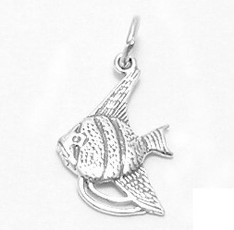 Tropical Fish Charm. Sterling Silver