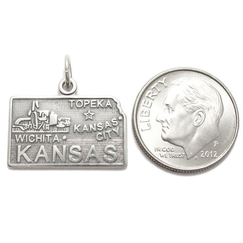Kansas State Charm in Sterling Silver