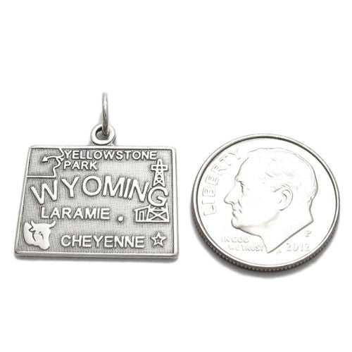 Wyoming State Charm in Sterling Silver
