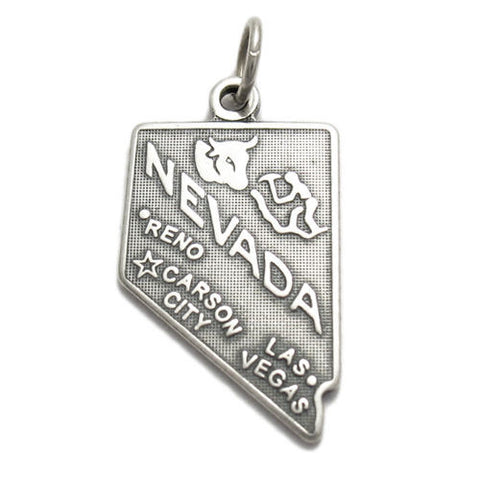Nevada State Charm in Sterling Silver