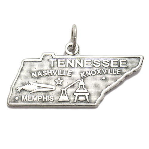 Tennessee State Charm in Sterling Silver